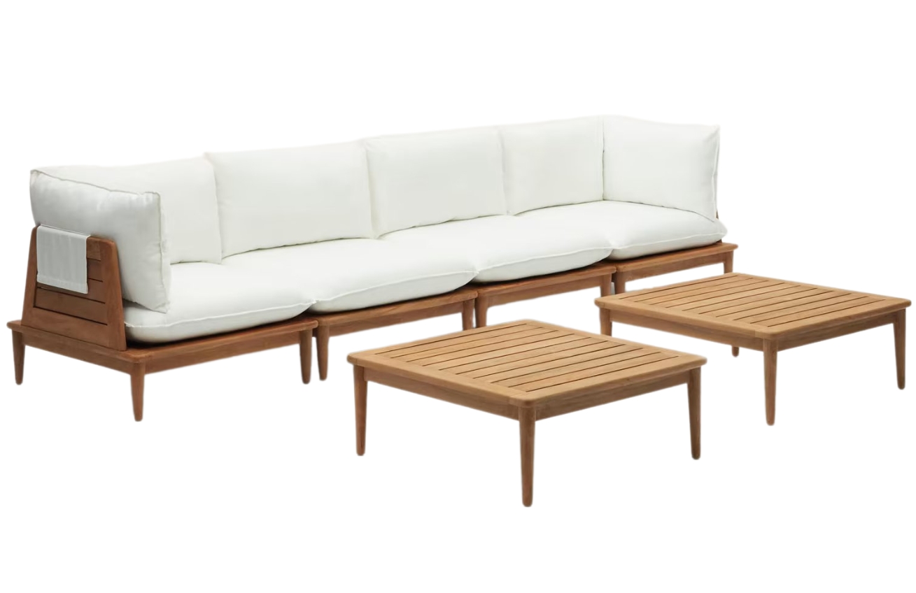 Zahradní set modulární pohovky a dvou konferenčních stolků Kave Home Portitxol Kave Home