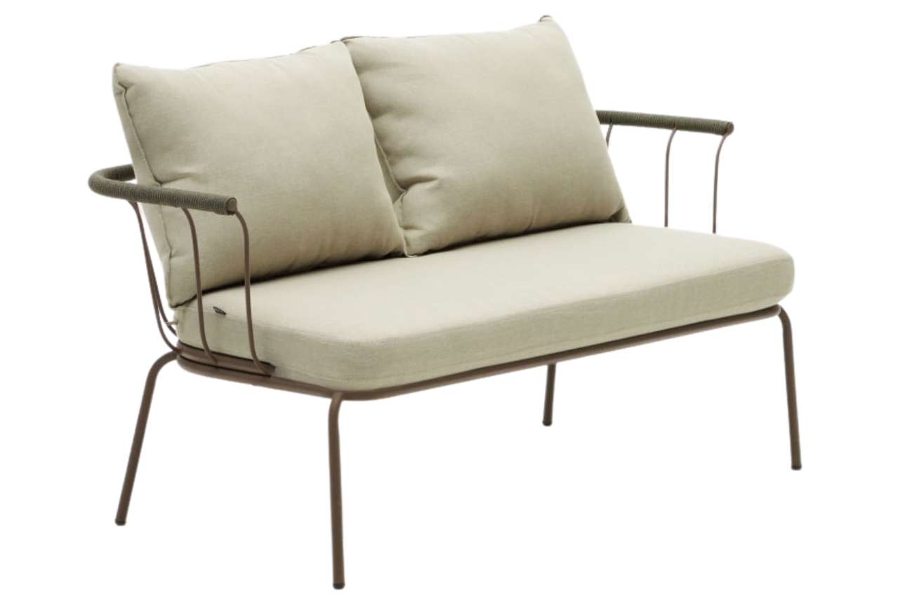 Béžová látková dvoumístná zahradní pohovka Kave Home Salguer 135 cm Kave Home