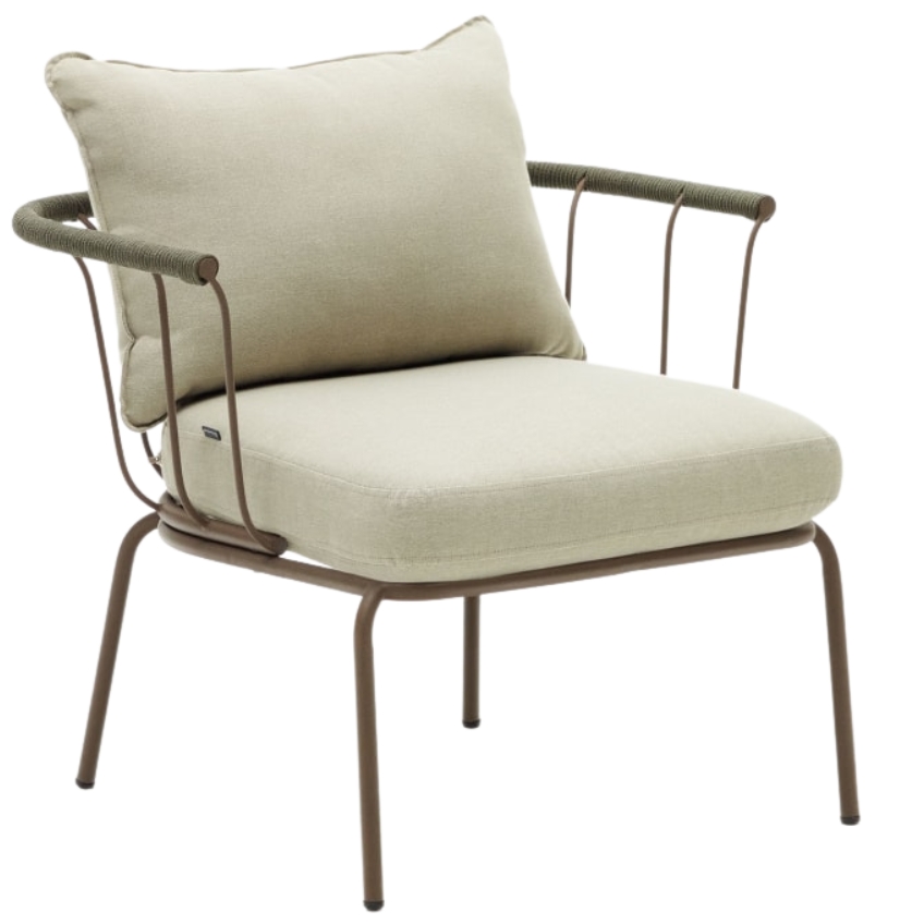 Béžové látkové zahradní křeslo Kave Home Salguer Kave Home