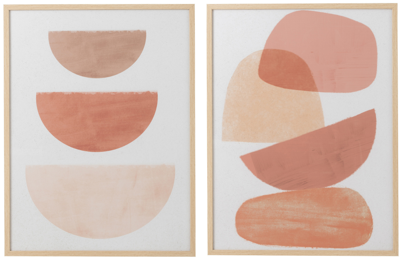 Set dvou abstraktních obrazů J-line Wlato 83 x 62 cm J-line