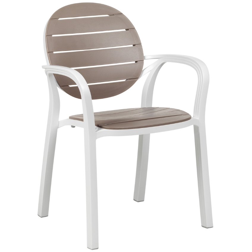 Nardi Hnědo-bílá plastová zahradní židle Palma Nardi