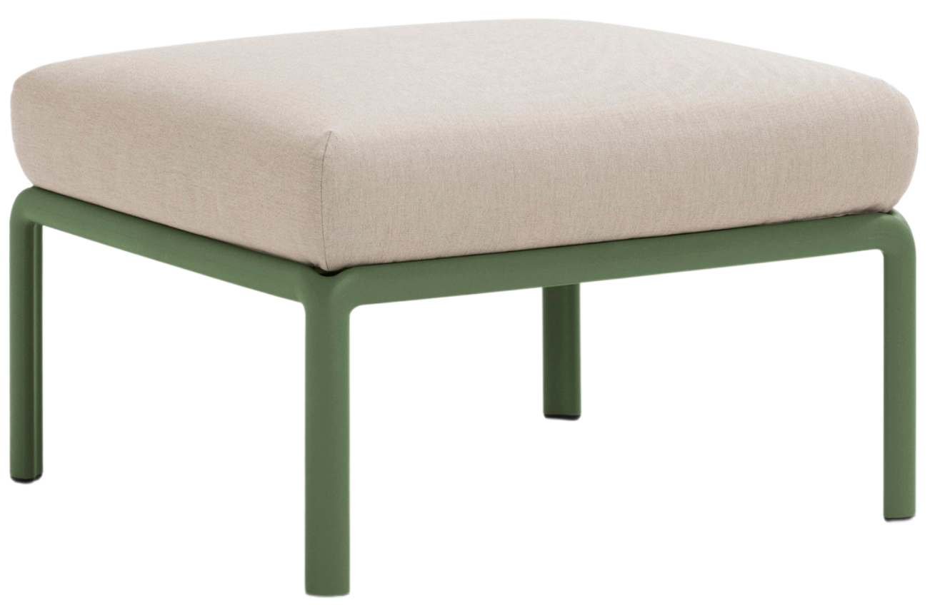 Nardi Béžová látková zahradní podnožka Komodo se zelenou podnoží 72 x 72 cm Nardi