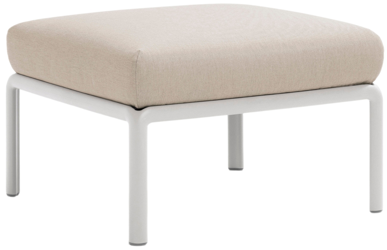 Nardi Béžová látková zahradní podnožka Komodo s bílou podnoží 72 x 72 cm Nardi