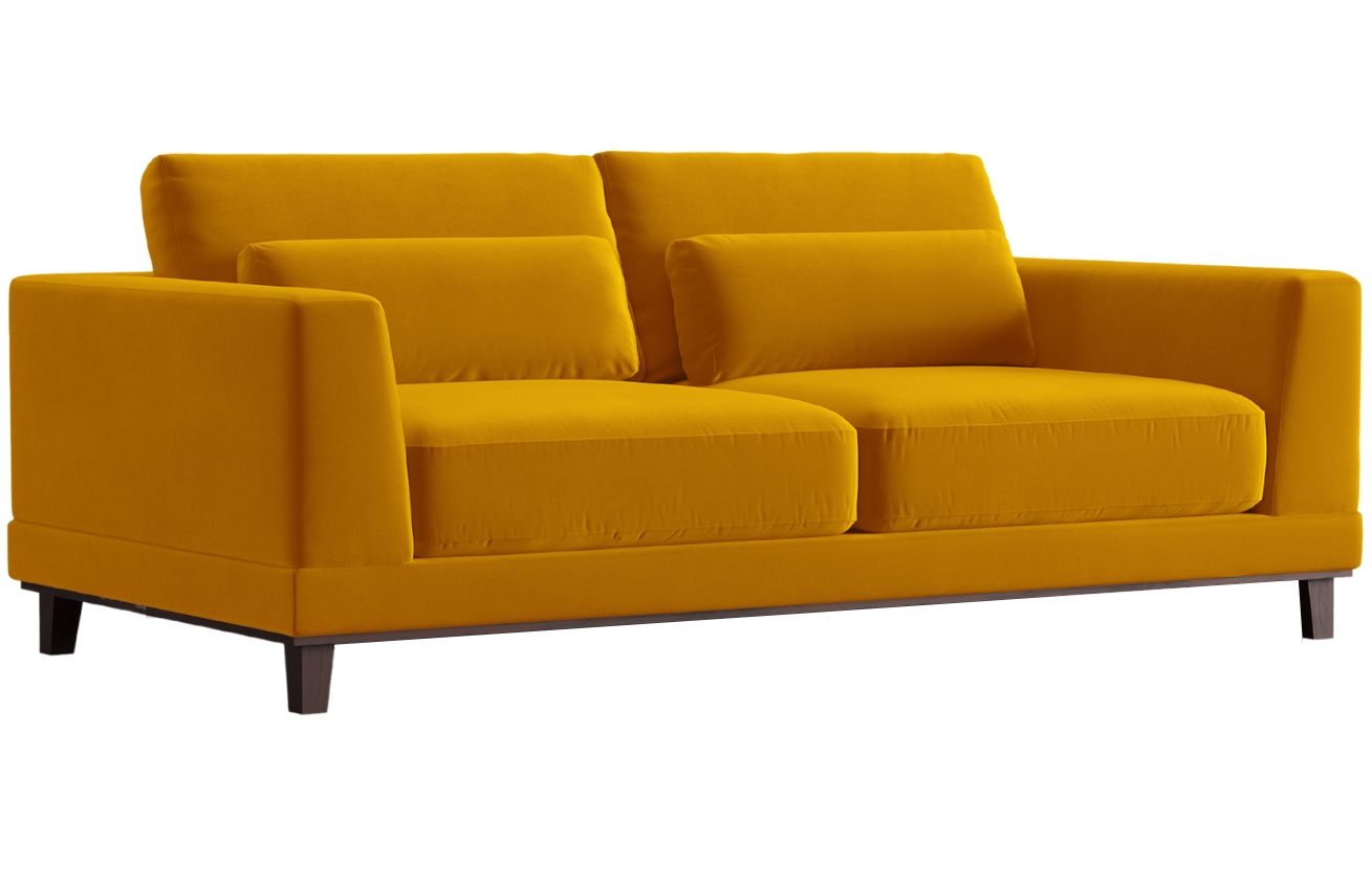 Žlutá sametová dvoumístná pohovka Windsor & Co Leon 185 cm Windsor & Co