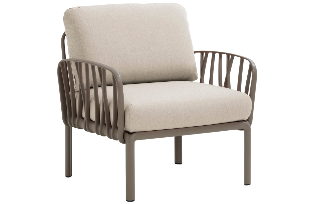 Nardi Béžové látkové zahradní křeslo Komodo s hnědošedou podnoží Nardi