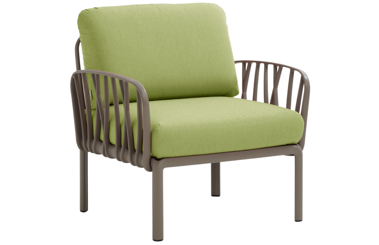 Nardi Zelené látkové zahradní křeslo Komodo s hnědošedou podnoží Nardi