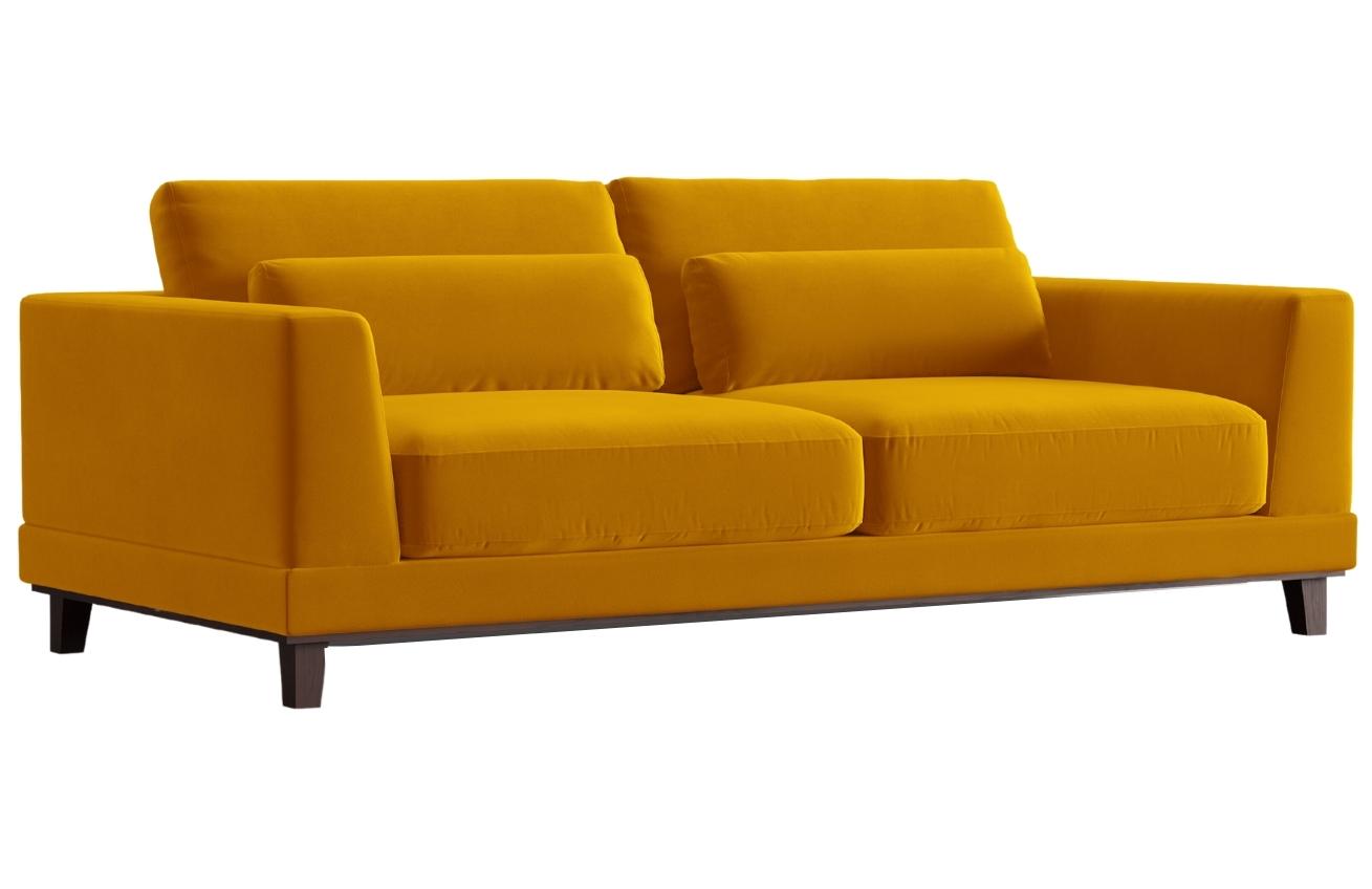 Žlutá sametová třímístná pohovka Windsor & Co Leon 219 cm Windsor & Co