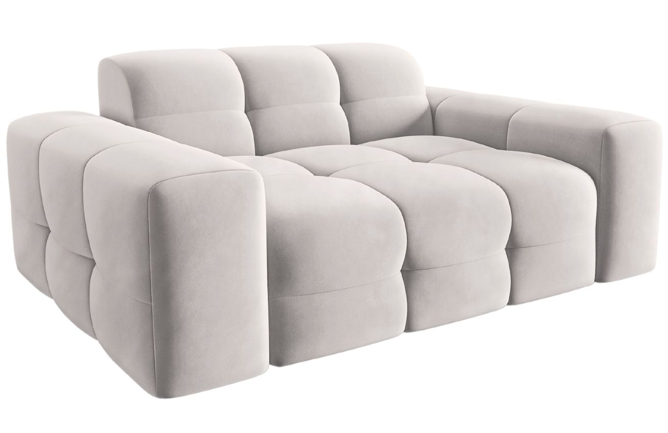 Světle šedá sametová dvoumístná pohovka MICADONI Kendal 156 cm Micadoni