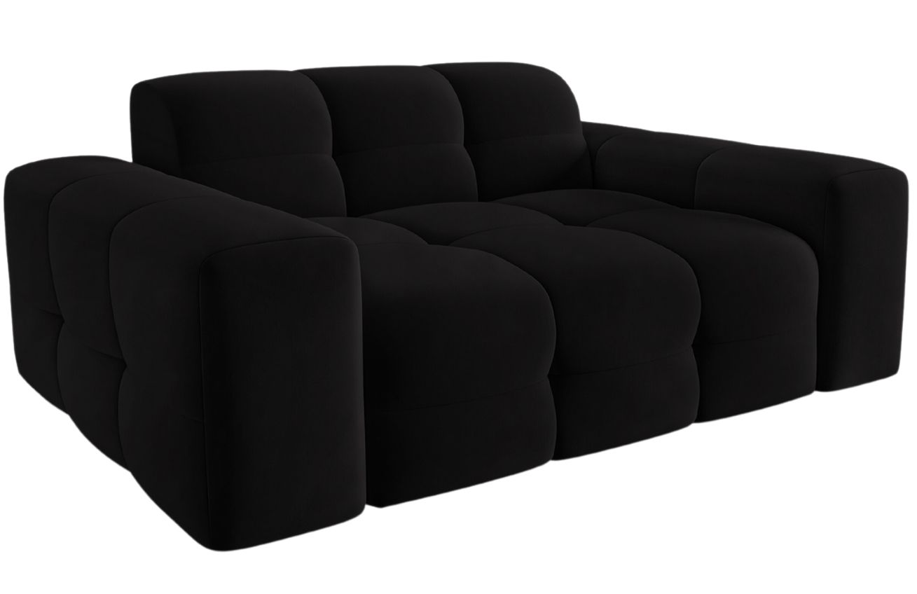 Černá sametová dvoumístná pohovka MICADONI Kendal 156 cm Micadoni