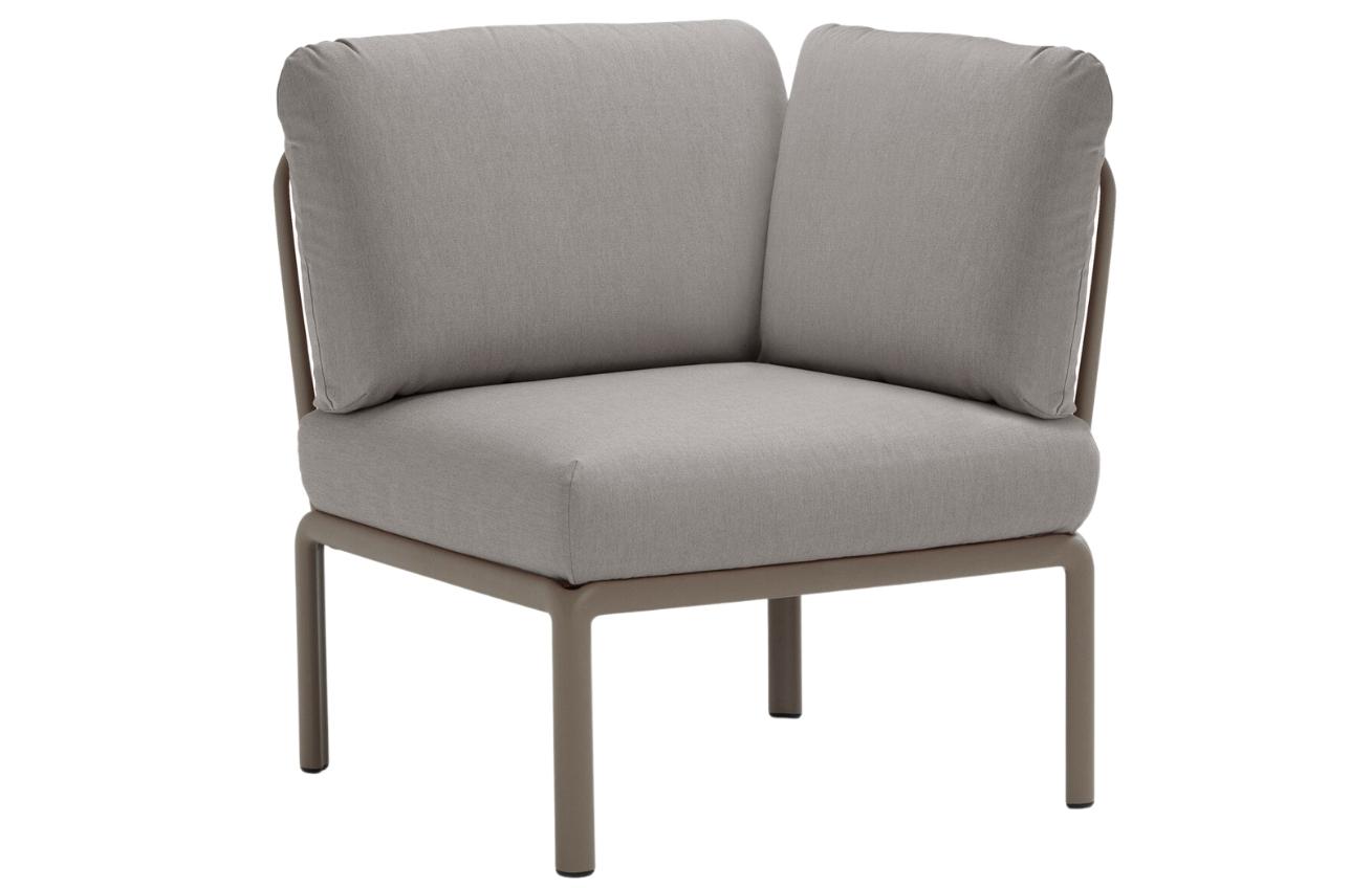 Nardi Šedý látkový zahradní rohový modul Komodo s hnědošedou podnoží Nardi