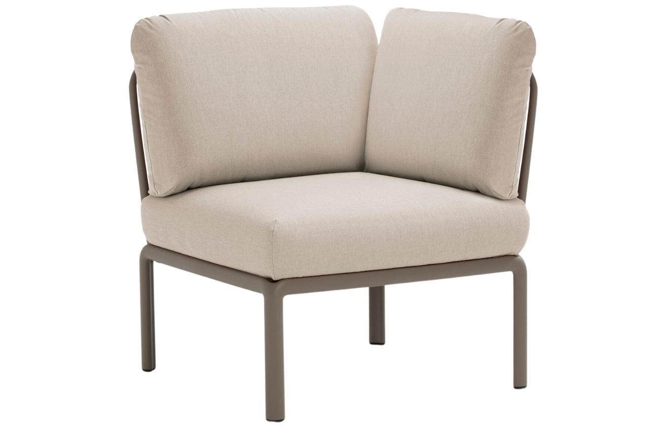 Nardi Béžový látkový zahradní rohový modul Komodo s hnědošedou podnoží Nardi