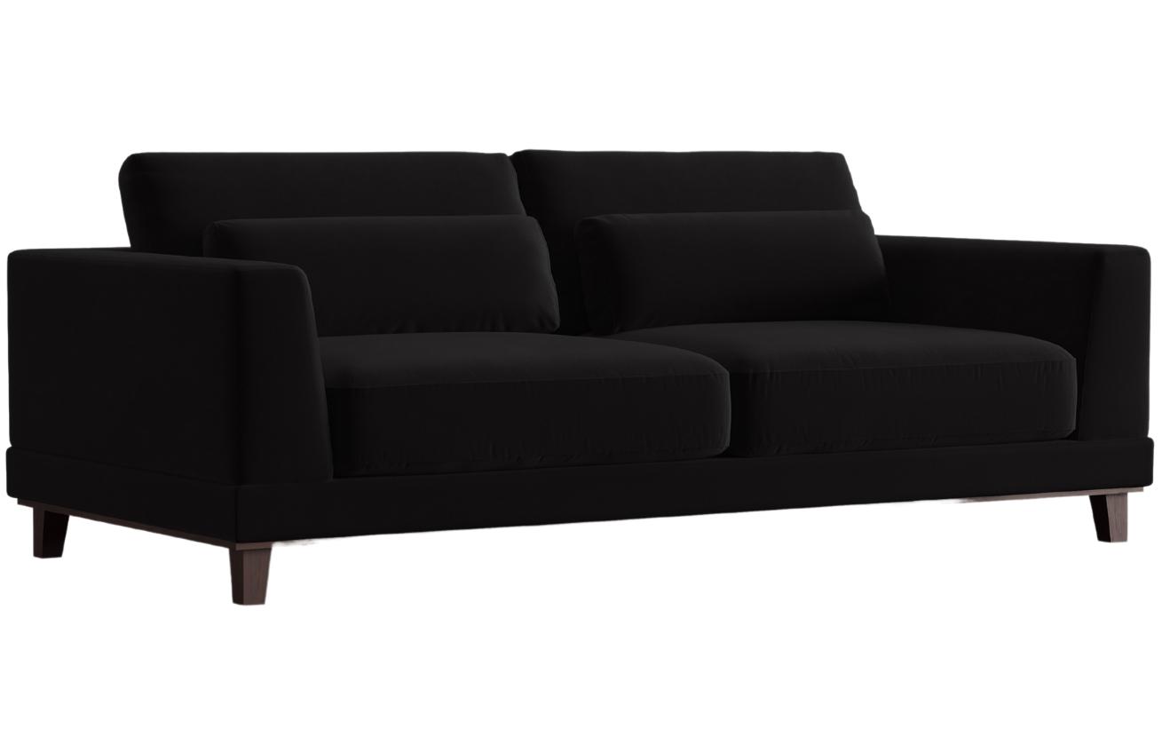 Černá sametová třímístná pohovka Windsor & Co Leon 219 cm Windsor & Co