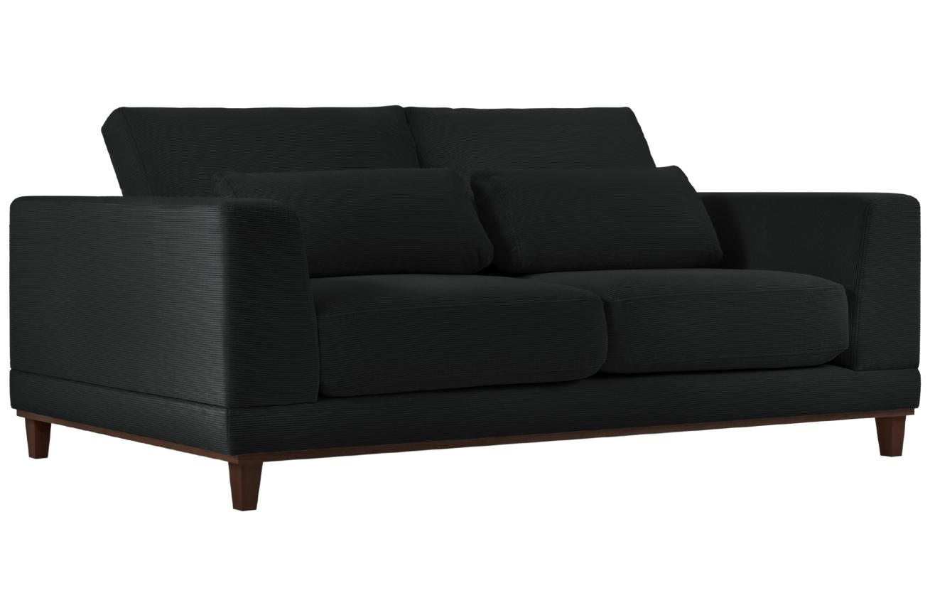Černá manšestrová třímístná pohovka Windsor & Co Leon 219 cm Windsor & Co