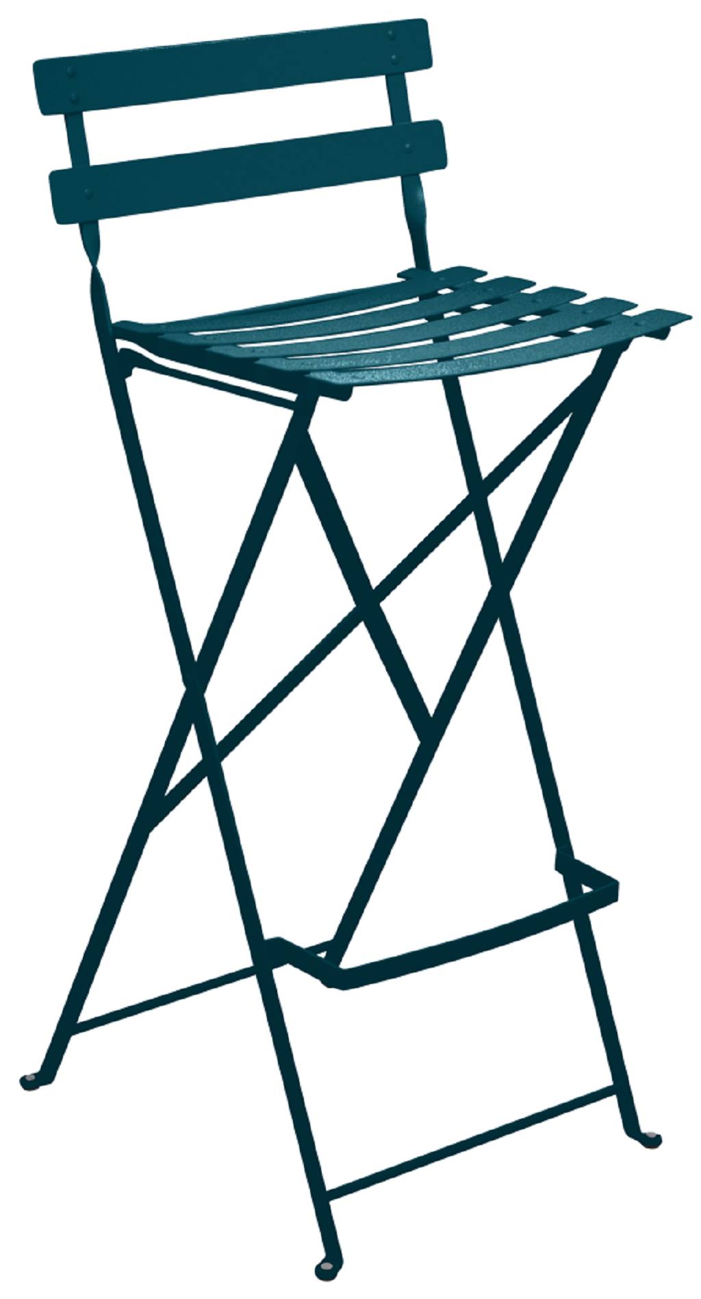 Modrá kovová skládací barová židle Fermob Bistro Fermob