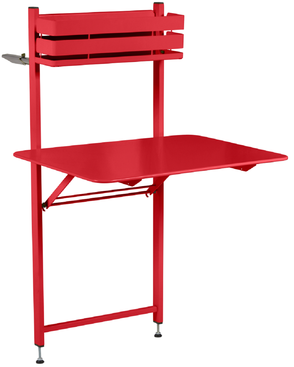 Makově červený kovový balkonový stůl Fermob Bistro 57 x 77 cm Fermob