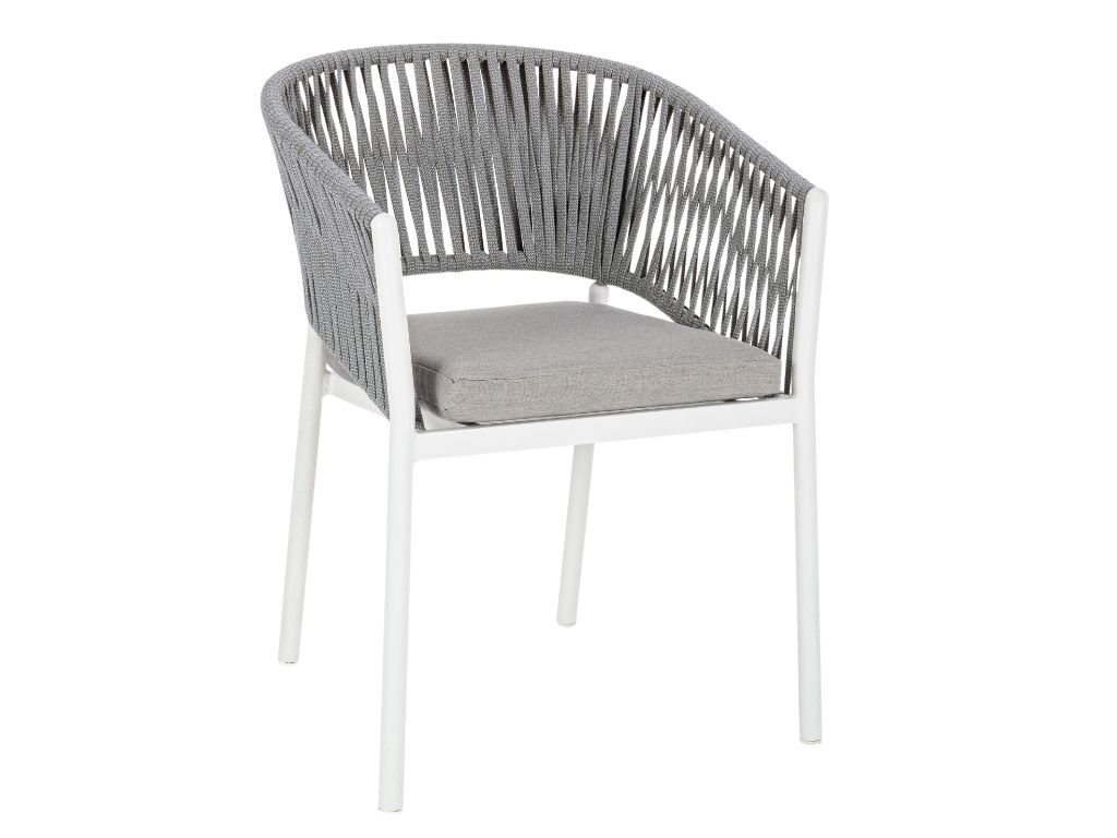Šedo-bílá látková zahradní židle Bizzotto Florencia Bizzotto