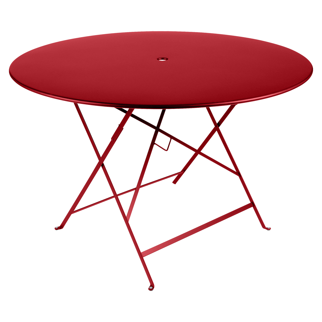 Makově červený kovový skládací stůl Fermob Bistro Ø 117 cm Fermob