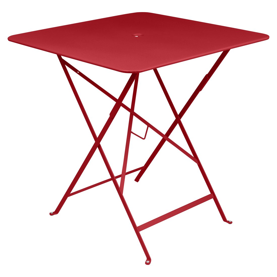 Makově červený kovový skládací stůl Fermob Bistro 71 x 71 cm Fermob