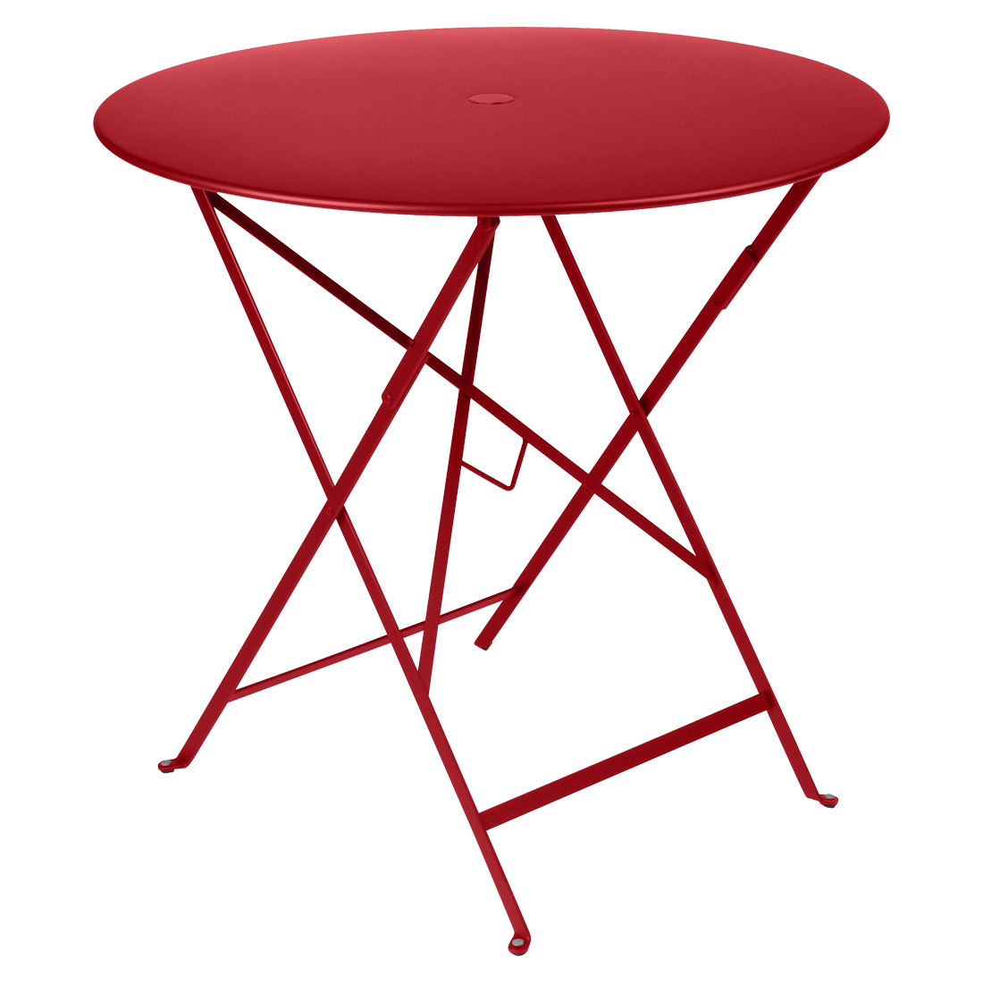 Makově červený kovový skládací stůl Fermob Bistro Ø 77 cm Fermob