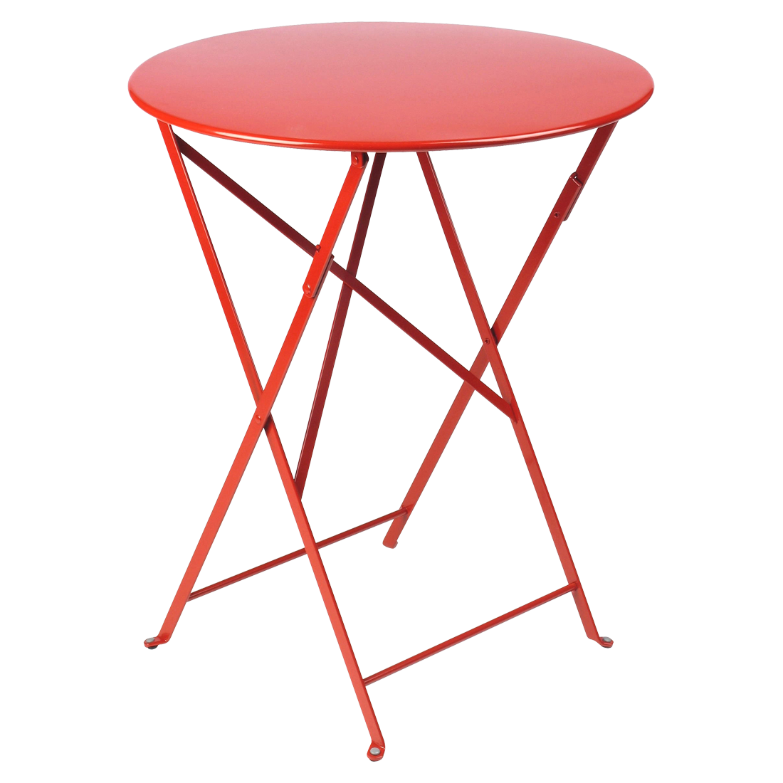 Makově červený kovový skládací stůl Fermob Bistro+ Ø 60 cm Fermob