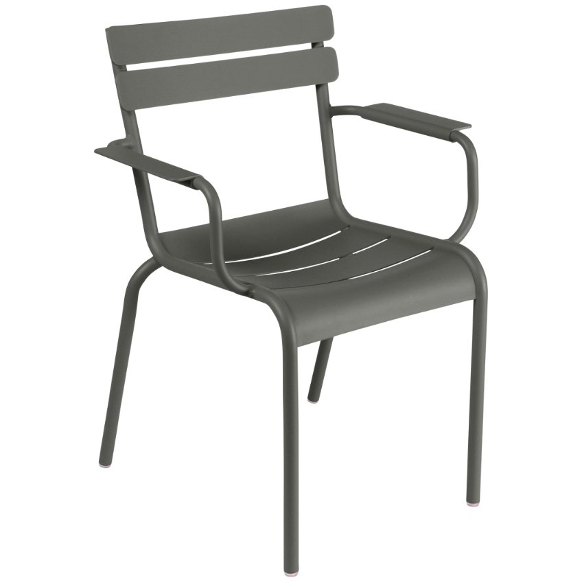 Šedozelená kovová zahradní židle Fermob Luxembourg s područkami Fermob