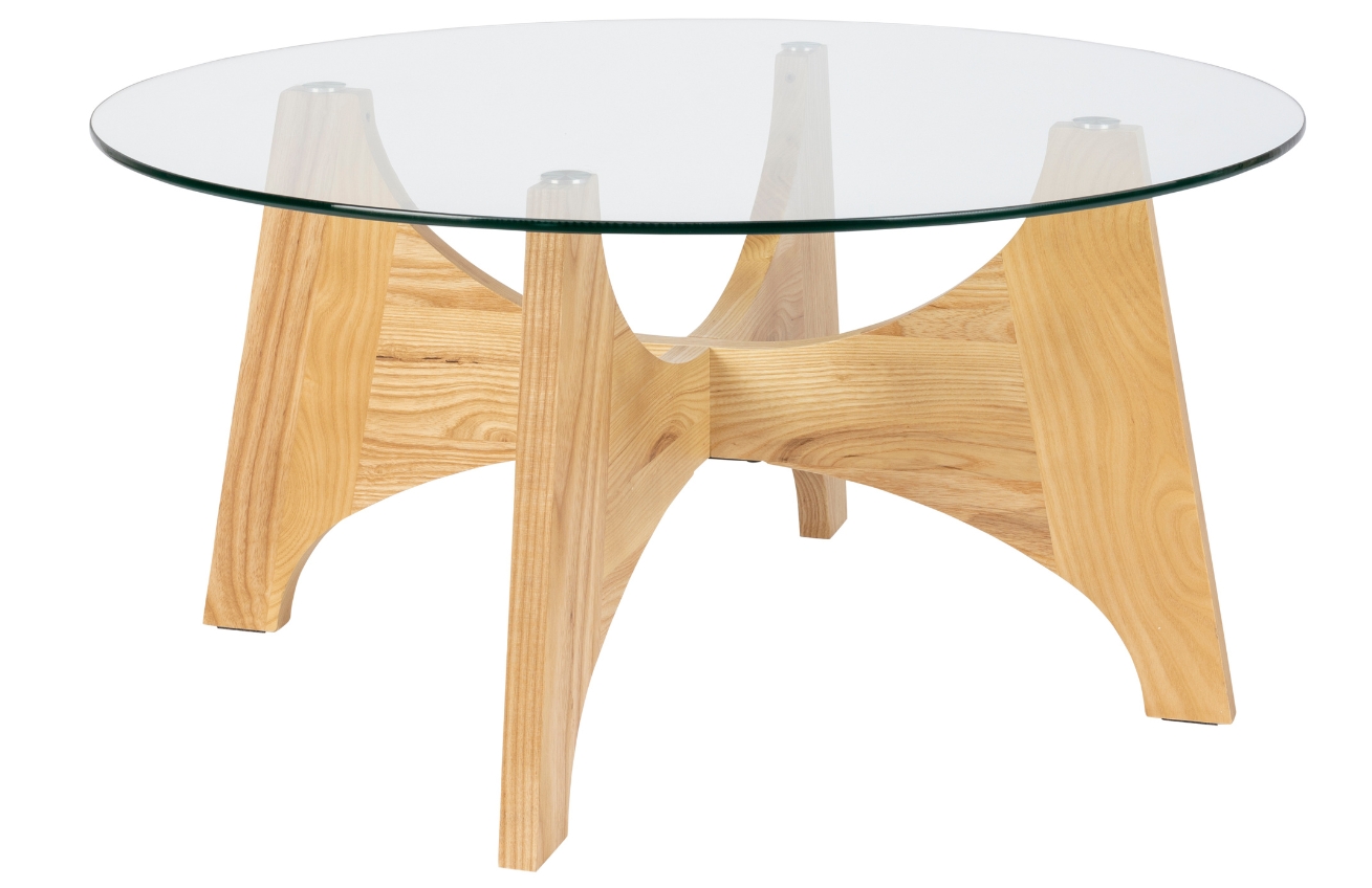 Skleněný konferenční stolek ZUIVER KOBE 80 cm Zuiver