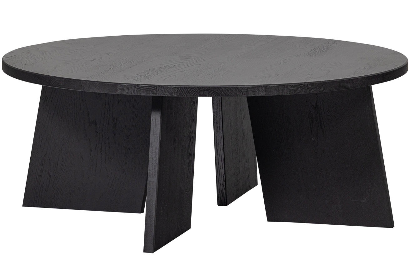 Hoorns Černý dubový konferenční stolek Fredy 90 cm Hoorns