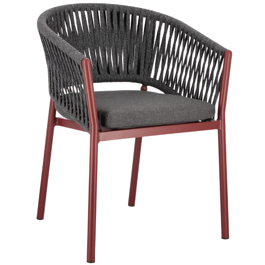 Šedo-červená látková zahradní židle Bizzotto Florencia Bizzotto
