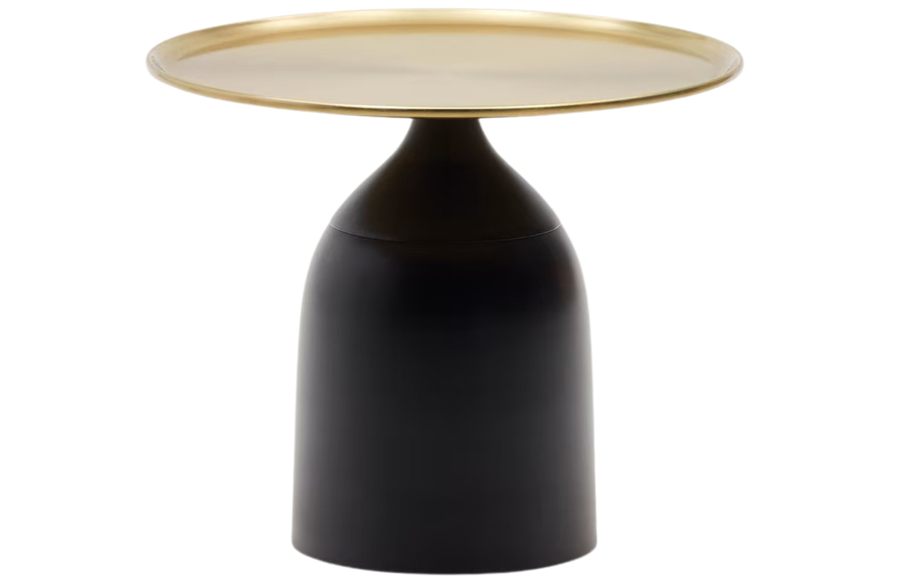 Černo-zlatý kovový odkládací stolek Kave Home Liuva 52 cm Kave Home