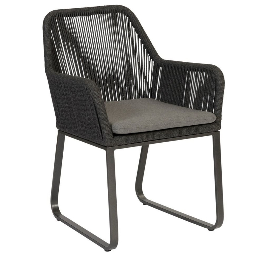 Hoorns Šedá látková zahradní židle Sienna s černým výpletem Hoorns