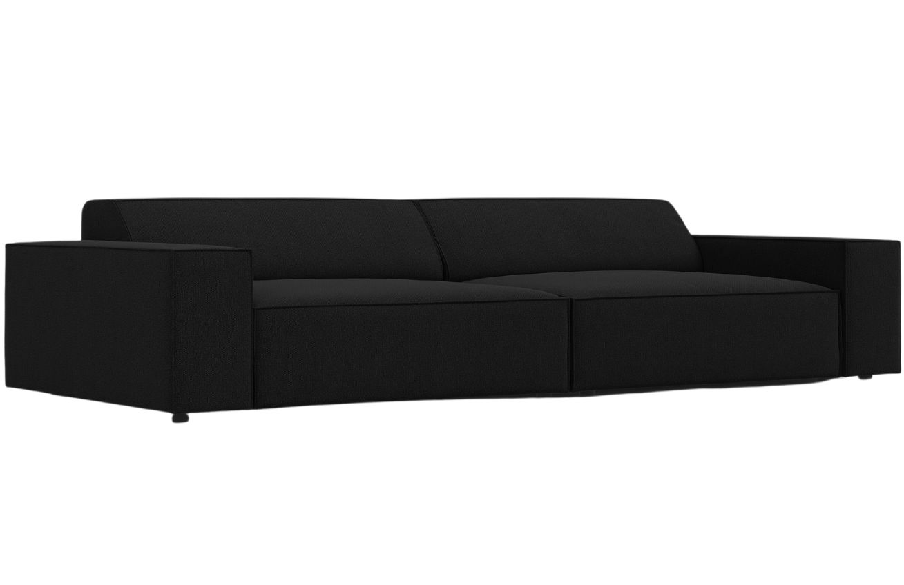 Černá látková čtyřmístná pohovka MICADONI Jodie 244 cm Micadoni