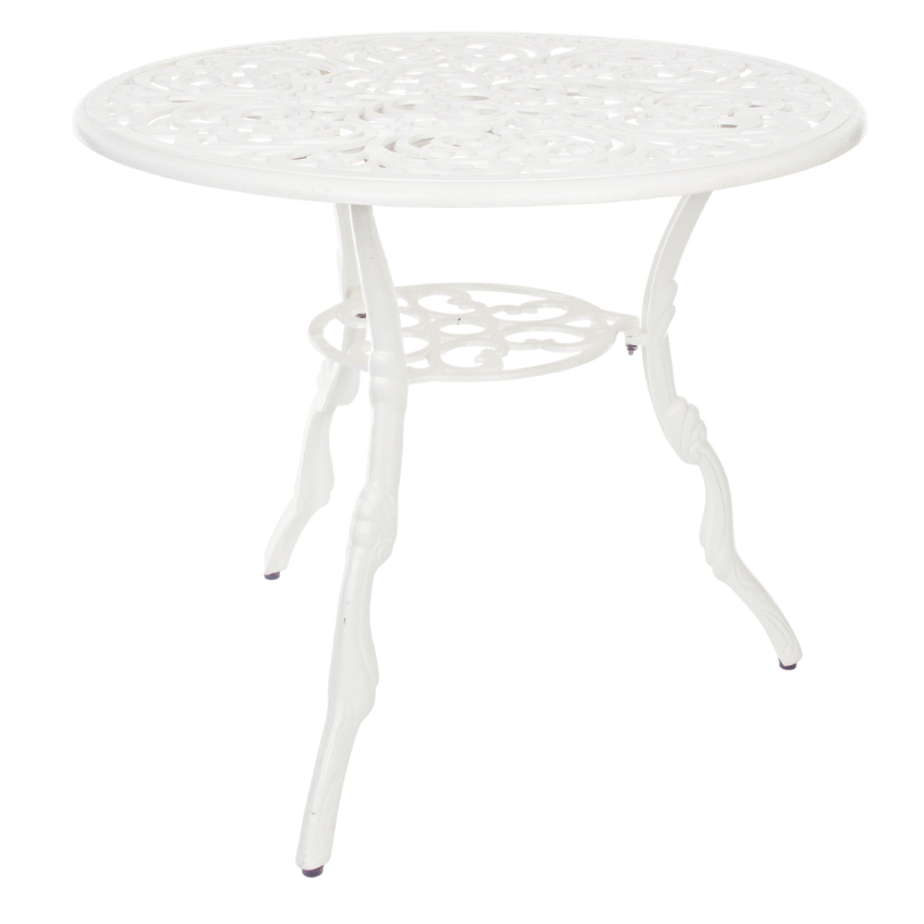 Bílý hliníkový kulatý zahradní stůl Bizzotto Victoria 80 cm Bizzotto