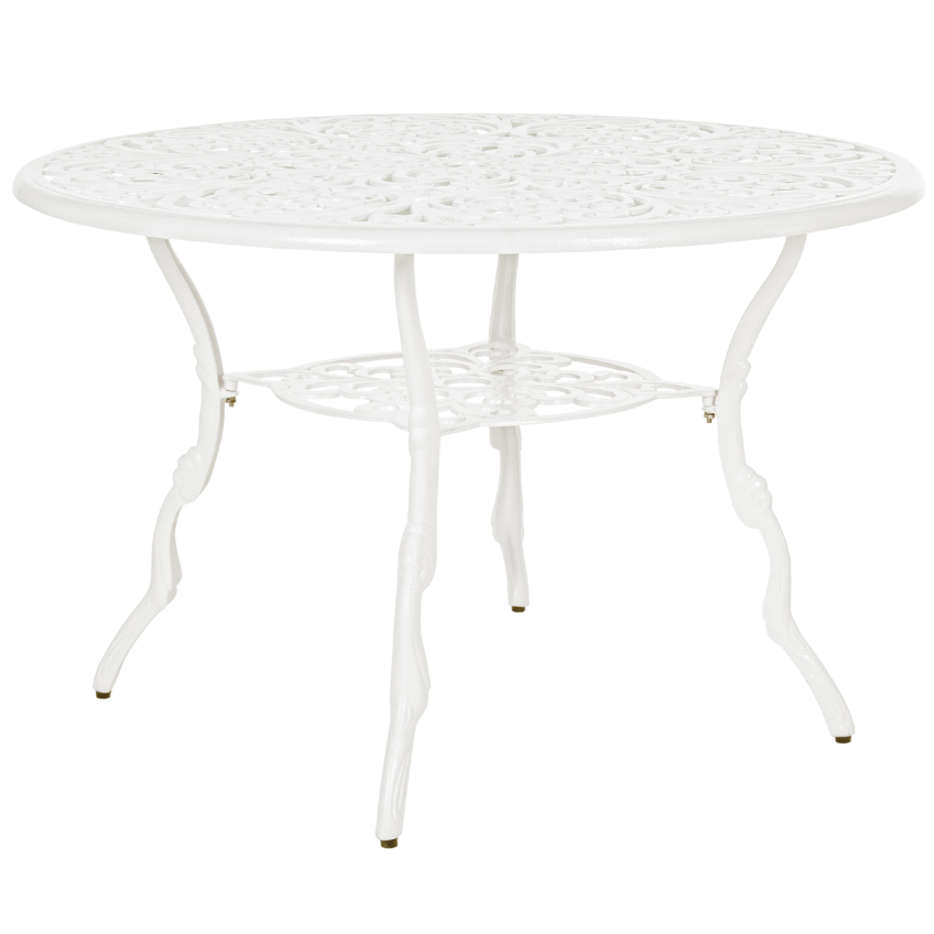 Bílý hliníkový kulatý zahradní stůl Bizzotto Victoria 110 cm Bizzotto