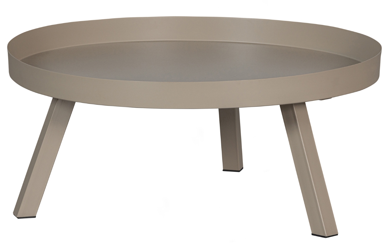 Hoorns Béžový kovový kulatý konferenční stolek Blure 80 cm Hoorns