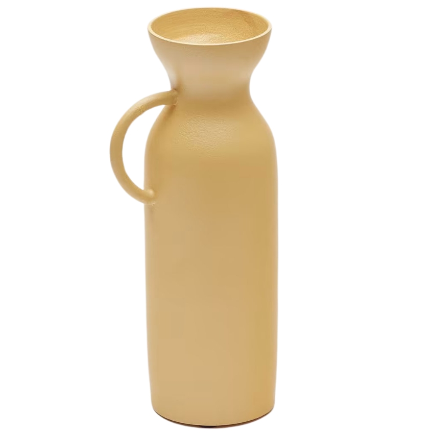 Hořčicově žlutá kovová váza Kave Home Pelras 25 cm Kave Home