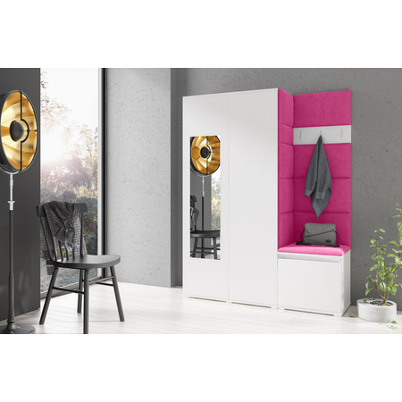 Předsíňová stěna EMI 11 Růžová Bílá Se zrcadlem