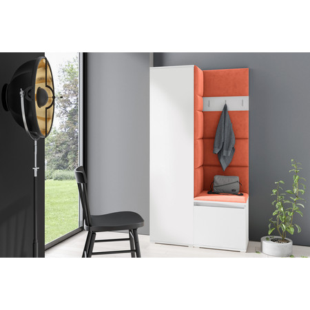 Předsíňová stěna EMI 13 Oranžová Bílá Bez zrcadla