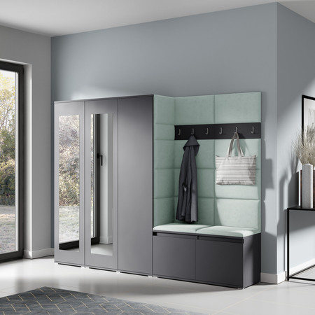 Předsíňová stěna EMI 15 Mátová Grafit