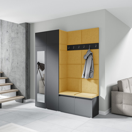 Předsíňová stěna EMI 19 Světle žlutá Grafit