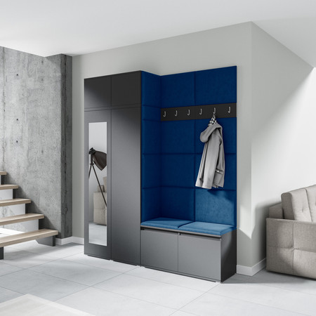 Předsíňová stěna EMI 19 Tmavě modrá Grafit