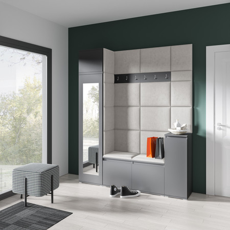 Předsíňová stěna EMI 28 Krémová Grafit