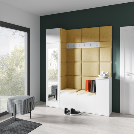 Předsíňová stěna EMI 28 Světle žlutá Bílá