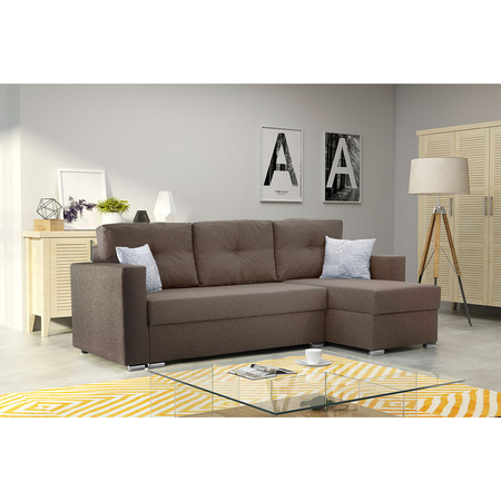 Rozkládací rohová sedací souprava 102 AIDEN Levá Hnědá