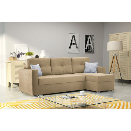 Rozkládací rohová sedací souprava 102 AIDEN Levá Tmavě béžová