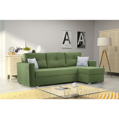 Rozkládací rohová sedací souprava 102 AIDEN Levá Zelená