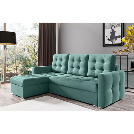 Rozkládací rohová sedací souprava 103 MATTHEW Pravá Zelená