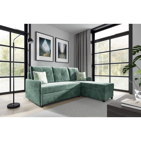 Rozkládací rohová sedací souprava 104 JACKSON Levá Světle zelená