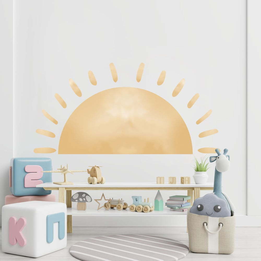 Dětská samolepka na zeď 140x60 cm Watercolor Sun – Ambiance Ambiance