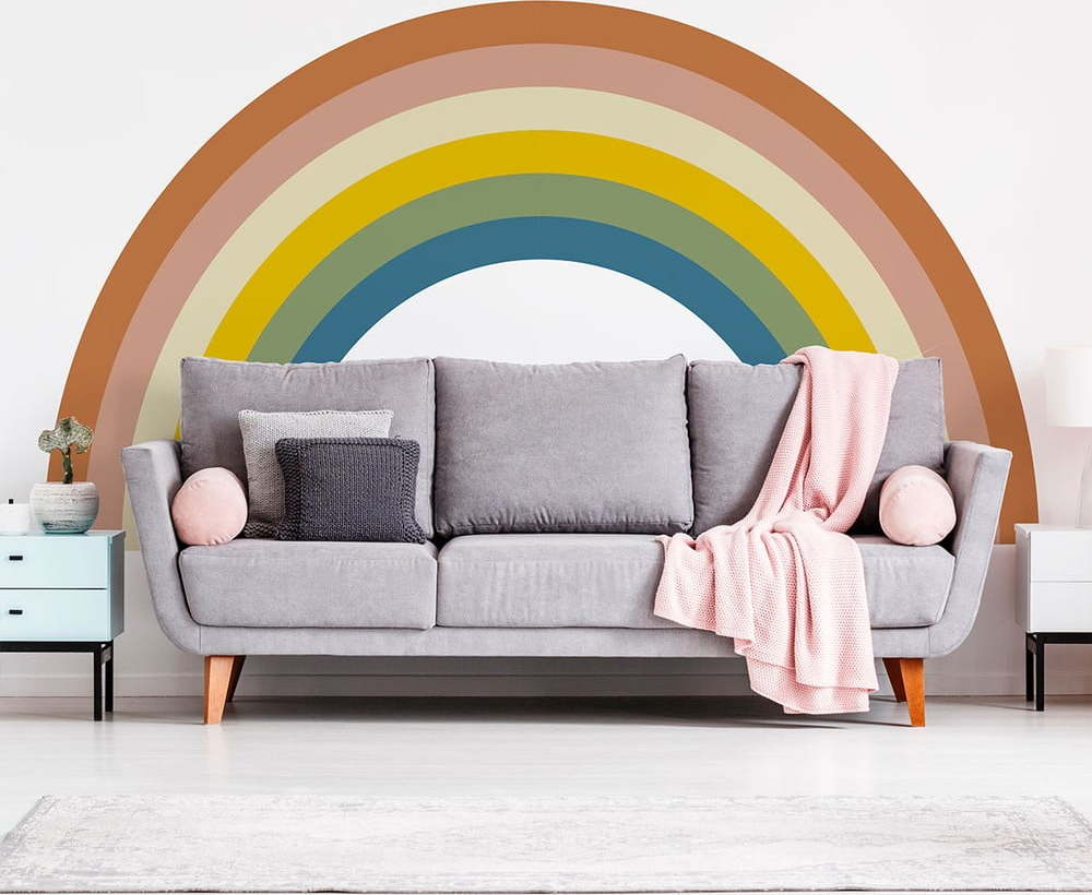 Dětská samolepka na zeď 150x90 cm Pastel Rainbow – Ambiance Ambiance