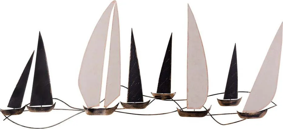 Kovová nástěnná dekorace 117x52 cm Ocean – Wallity
